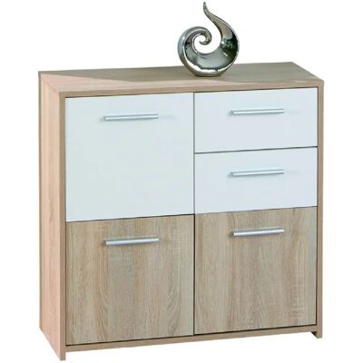 Pegane Commode bois 2 tiroirs - Chêne - Publicité Pegane Commode bois 2 tiroirs - Chêne - Publicité