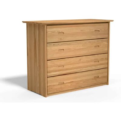 Decopin Commode design 4 tiroirs - Bois clair - Publicité Decopin Commode design 4 tiroirs - Bois clair - Publicité