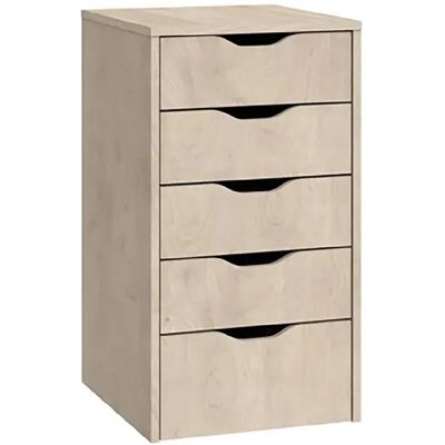 Pegane Commode 5 tiroirs - Bois - Publicité Pegane Commode 5 tiroirs - Bois - Publicité