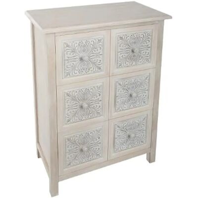 Pegane Commode 6 tiroirs - Chêne - Publicité Pegane Commode 6 tiroirs - Chêne - Publicité