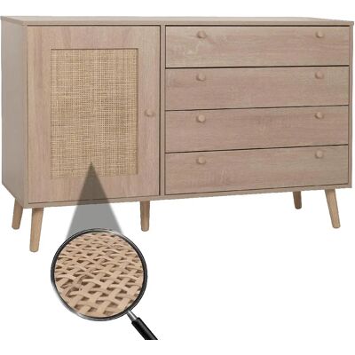 Mendler - Hwc-m43 - Kubu rattan - Aspect chêne - Cabinet - Publicité Mendler - Hwc-m43 - Kubu rattan - Aspect chêne - Cabinet - Publicité