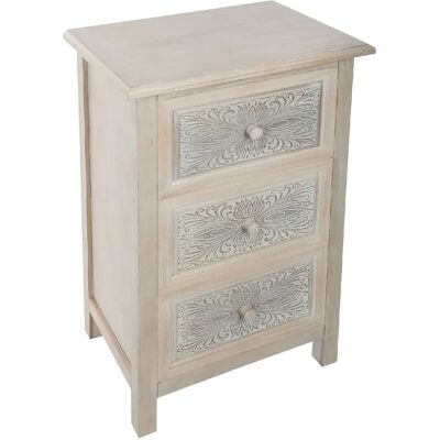 ATMOSPHERA Commode ethnique Hina - L. 48 x H. 80 cm - Gris - Publicité ATMOSPHERA Commode ethnique Hina - L. 48 x H. 80 cm - Gris - Publicité
