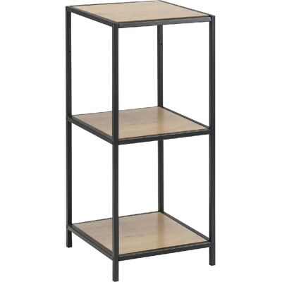 Toilinux Bibliothèque droite petit modèle 2 niveaux en MDF et Métal - Beige et Noir - Publicité Toilinux Bibliothèque droite petit modèle 2 niveaux en MDF et Métal - Beige et Noir - Publicité