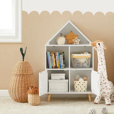 Sobuy Bibliothèque Enfant 63x30x103 cm - Blanc - Publicité Sobuy Bibliothèque Enfant 63x30x103 cm - Blanc - Publicité
