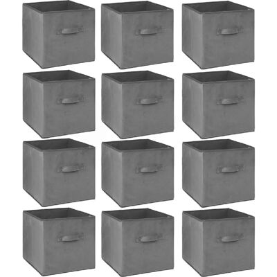 Toilinux boîtes de rangement cubes - Gris foncé - Publicité Toilinux boîtes de rangement cubes - Gris foncé - Publicité