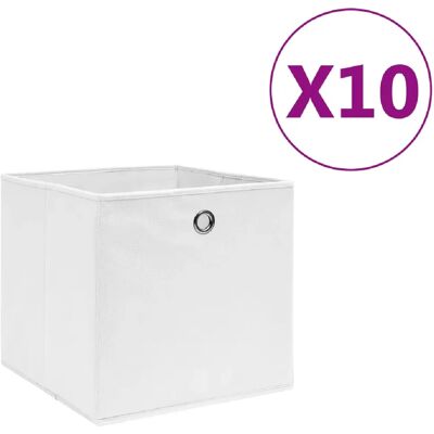 vidaXL Boîtes de Rangement 10 pcs 28x28x28 cm - Blanc - Publicité vidaXL Boîtes de Rangement 10 pcs 28x28x28 cm - Blanc - Publicité