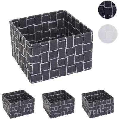 MENDLER - Ensemble de 4 paniers de rangement - 19x19x12cm - Gris - Publicité MENDLER - Ensemble de 4 paniers de rangement - 19x19x12cm - Gris - Publicité