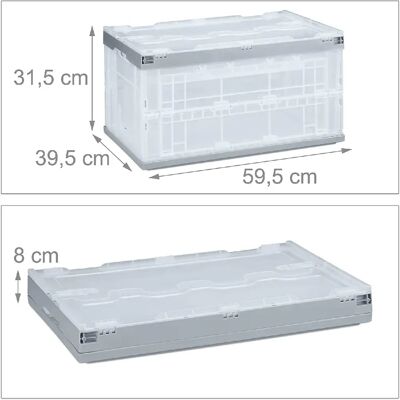 Helloshop26 Boîte de rangement pliable - Gris - Publicité Helloshop26 Boîte de rangement pliable - Gris - Publicité
