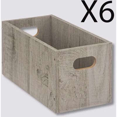 Pegane paniers de rangement MDF - Gris - Publicité Pegane paniers de rangement MDF - Gris - Publicité