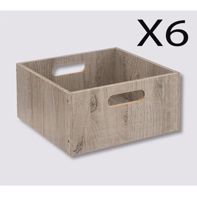 Pegane Lot de 6 boîtes de rangement - Gris - Publicité Pegane Lot de 6 boîtes de rangement - Gris - Publicité