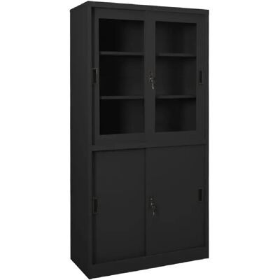 armoire de bureau à porte coulissante anthracite en acier - Armoire de bureau - Publicité armoire de bureau à porte coulissante anthracite en acier - Armoire de bureau - Publicité