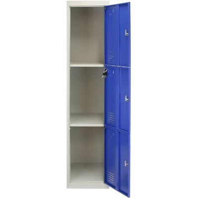 MonsterShop Armoires Métalliques - 3 Portes en Steel - Flatpack de Rangement - Bleu - 45cm D - Publicité MonsterShop Armoires Métalliques - 3 Portes en Steel - Flatpack de Rangement - Bleu - 45cm D - Publicité