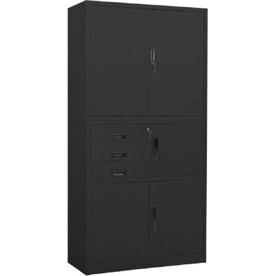Armoire de bureau vidaXL Acier Anthracite Rangement Fichier - Publicité Armoire de bureau vidaXL Acier Anthracite Rangement Fichier - Publicité
