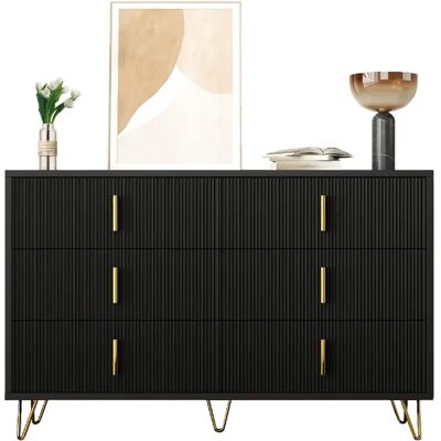 Merax Sideboard élégant - Noir et doré - Publicité Merax Sideboard élégant - Noir et doré - Publicité