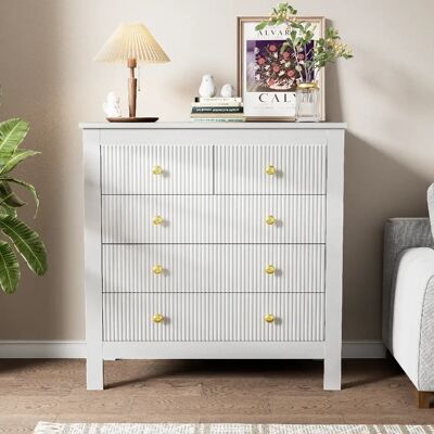 Merax Commode scandinave - Blanc - Publicité Merax Commode scandinave - Blanc - Publicité