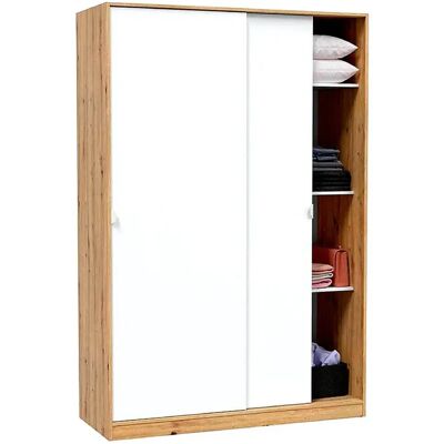 Pegane Armoire coulissante 2 portes - Chêne - Publicité Pegane Armoire coulissante 2 portes - Chêne - Publicité