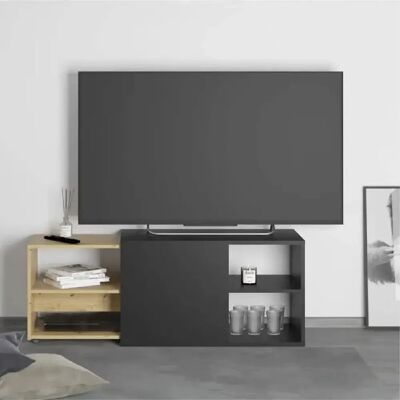 Meuble TV FMD avec 2 compartiments ouverts - Unité TV, Buffet, Armoire - Publicité Meuble TV FMD avec 2 compartiments ouverts - Unité TV, Buffet, Armoire - Publicité