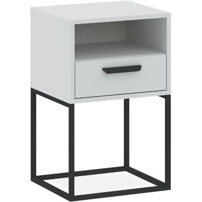 Konsimo Table de chevet Rectus - Blanc - Publicité Konsimo Table de chevet Rectus - Blanc - Publicité
