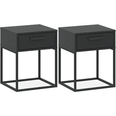 Konsimo lot de 2 tables de chevet Rectus - Anthracite - Publicité Konsimo lot de 2 tables de chevet Rectus - Anthracite - Publicité