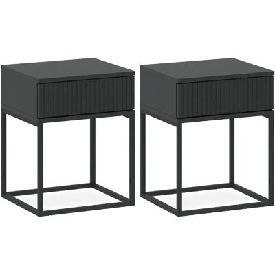 Konsimo Lot de 2 tables de chevet Rectus - Anthracite - Publicité Konsimo Lot de 2 tables de chevet Rectus - Anthracite - Publicité
