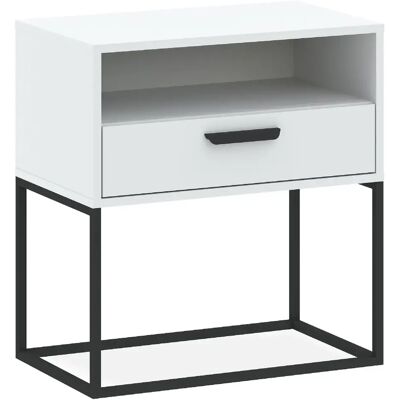 Konsimo Table de chevet métal - Blanc - Publicité Konsimo Table de chevet métal - Blanc - Publicité