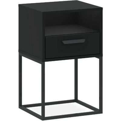 Konsimo table de chevet Rectus - Noir - Publicité Konsimo table de chevet Rectus - Noir - Publicité