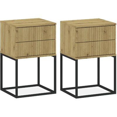 Konsimo Table de chevet lot de 2 - Chêne - Publicité Konsimo Table de chevet lot de 2 - Chêne - Publicité
