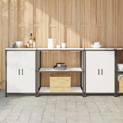vidaXL Ensemble de rangement cuisine HATTEM 3 pcs Blanc - Publicité vidaXL Ensemble de rangement cuisine HATTEM 3 pcs Blanc - Publicité