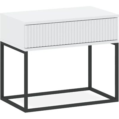 Konsimo Table de chevet RECTUS - Blanc - Publicité Konsimo Table de chevet RECTUS - Blanc - Publicité