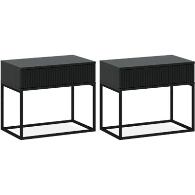 Konsimo lot de 2 tables de chevet - Anthracite - Publicité Konsimo lot de 2 tables de chevet - Anthracite - Publicité