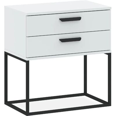 Konsimo Table de chevet scandinave - Blanc - Publicité Konsimo Table de chevet scandinave - Blanc - Publicité