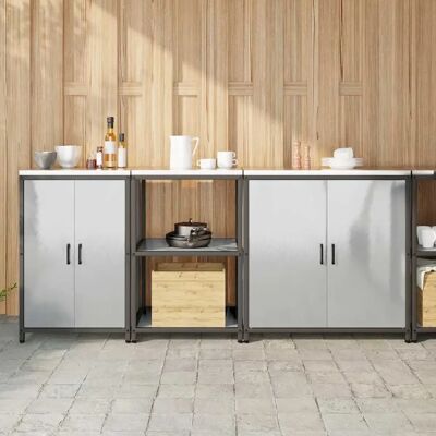 vidaXL Ensemble de rangement cuisine HATTEM 3 pcs Argenté - Publicité vidaXL Ensemble de rangement cuisine HATTEM 3 pcs Argenté - Publicité