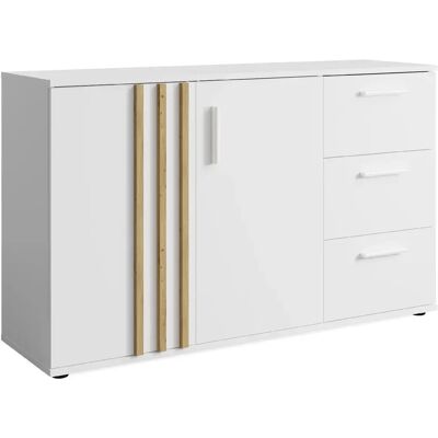 Konsimo Commode Ferio 3 tiroirs - Blanc - Publicité Konsimo Commode Ferio 3 tiroirs - Blanc - Publicité
