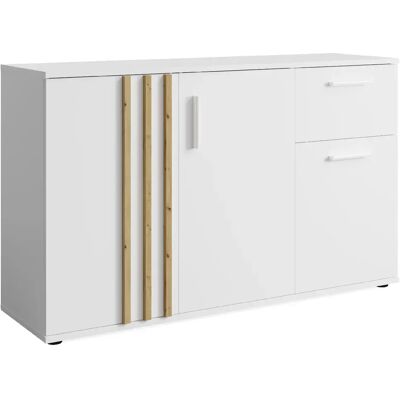 Konsimo Commode 2 tiroirs scandinave - Blanc - Publicité Konsimo Commode 2 tiroirs scandinave - Blanc - Publicité