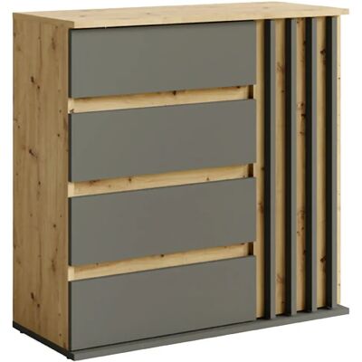 Konsimo Commode CORRIDI scandinave - Gris - Publicité Konsimo Commode CORRIDI scandinave - Gris - Publicité