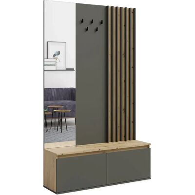 Konsimo Armoire CORRIDI - Gris - Publicité Konsimo Armoire CORRIDI - Gris - Publicité