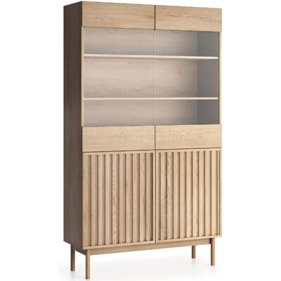 Konsimo Armoire vitrine Harma - chêne clair - Publicité Konsimo Armoire vitrine Harma - chêne clair - Publicité