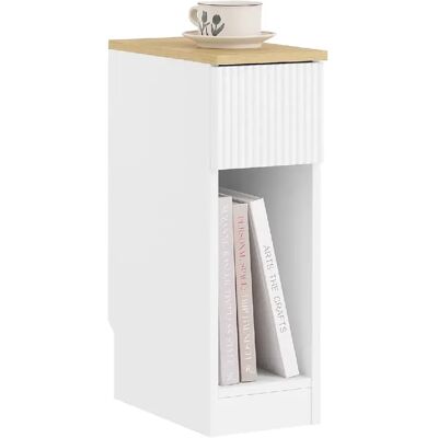 Sobuy Table de Chevet Blanche avec Tiroir et Étagère Blanc L20xP35xH60cm - Publicité Sobuy Table de Chevet Blanche avec Tiroir et Étagère Blanc L20xP35xH60cm - Publicité