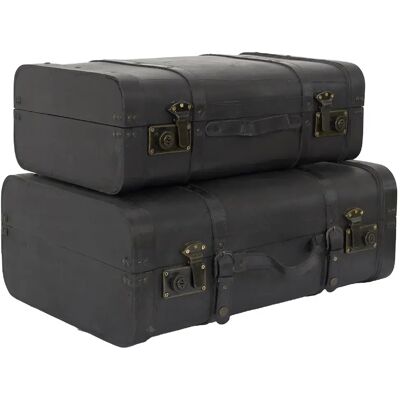 Linnea lot de 2 malles de rangement - Noir - Publicité Linnea lot de 2 malles de rangement - Noir - Publicité