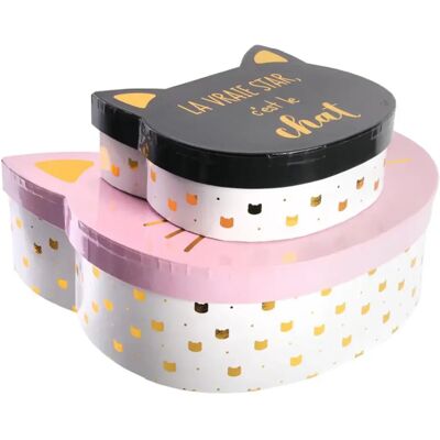 Ensemble de boîtes de rangement Linnea - Chats pour enfants - Publicité Ensemble de boîtes de rangement Linnea - Chats pour enfants - Publicité