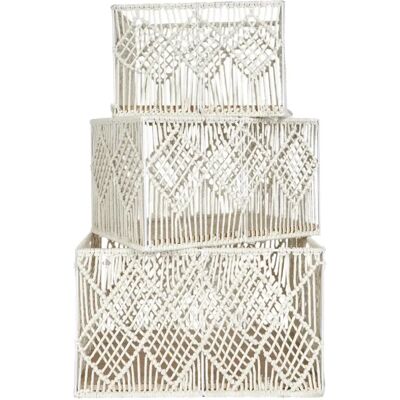 Linnea lot de 3 paniers de rangement - Beige - Publicité Linnea lot de 3 paniers de rangement - Beige - Publicité