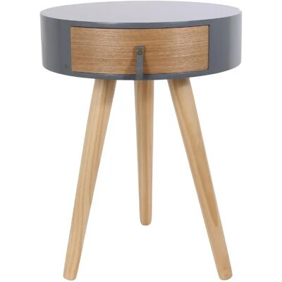 Linnea Table de chevet 1 tiroir bois - Gris - Publicité Linnea Table de chevet 1 tiroir bois - Gris - Publicité