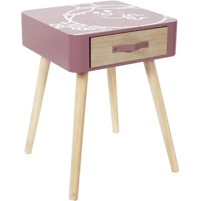 Linnea Table de chevet enfant - Rose - Publicité Linnea Table de chevet enfant - Rose - Publicité