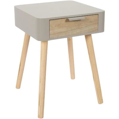 Linnea Table de chevet 1 tiroir - Beige - Publicité Linnea Table de chevet 1 tiroir - Beige - Publicité