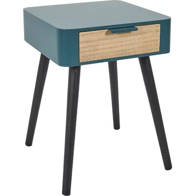 Linnea Table de chevet 1 tiroir - Bleu canard - Publicité Linnea Table de chevet 1 tiroir - Bleu canard - Publicité