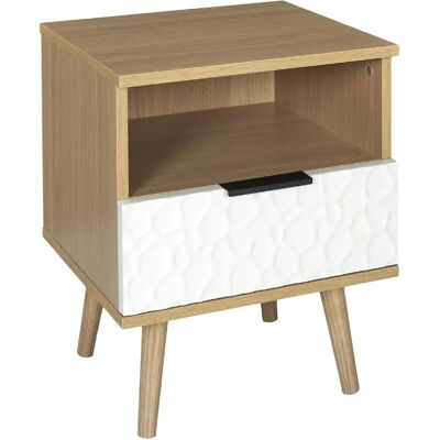 Linnea Table de chevet avec niche - Blanc - Publicité Linnea Table de chevet avec niche - Blanc - Publicité