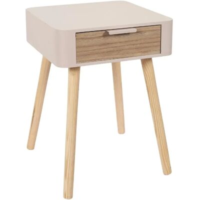 Linnea Table de chevet 1 tiroir - Rose - Publicité Linnea Table de chevet 1 tiroir - Rose - Publicité
