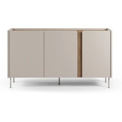 Pegane Buffet de rangement 3 portes - Crème - Publicité Pegane Buffet de rangement 3 portes - Crème - Publicité