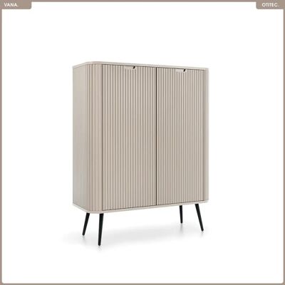 Otitec Commode design 2 tiroirs - Crème - Publicité Otitec Commode design 2 tiroirs - Crème - Publicité
