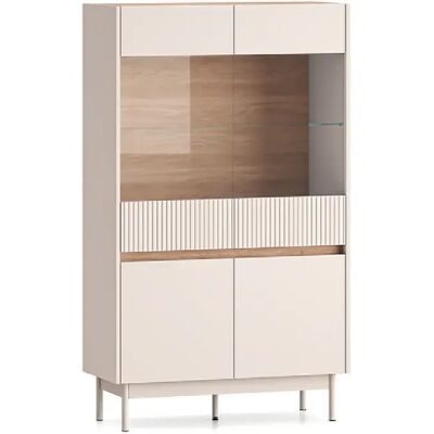 Otitec Armoire vitrine Dunia - Crème - Publicité Otitec Armoire vitrine Dunia - Crème - Publicité